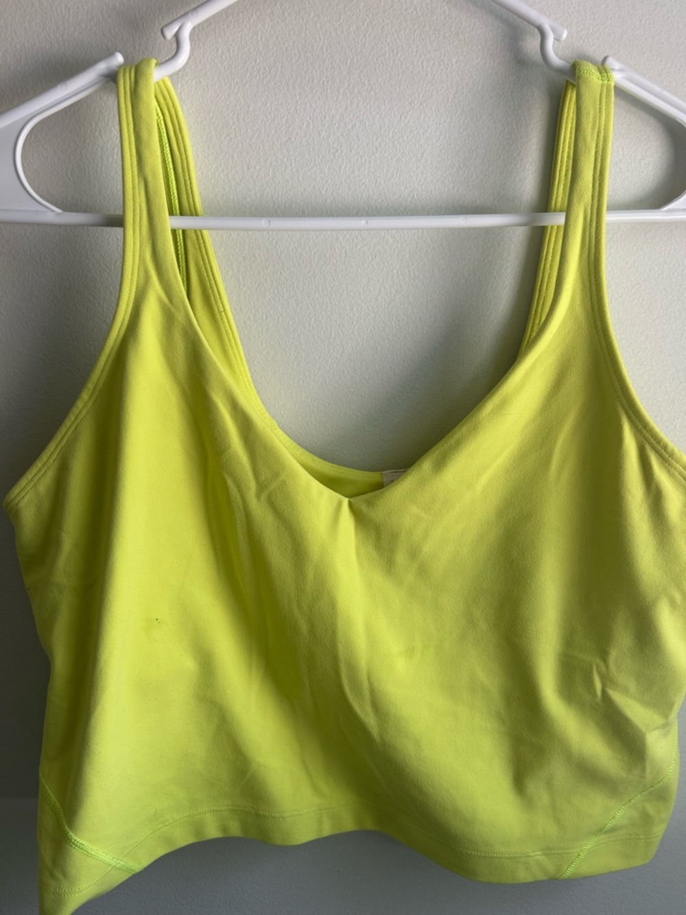 lululemon athletica Neon Yellow Scoop Neck Crop Tank